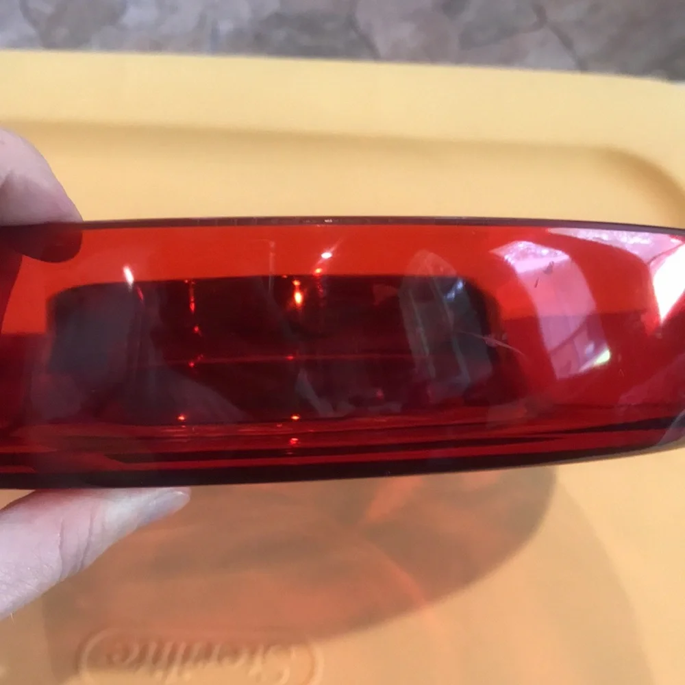 Tray Red Round Swirl Plastic Tray